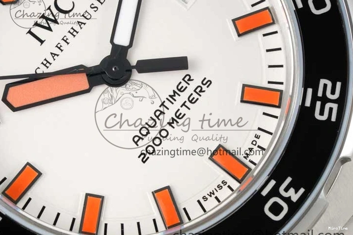 MIROTIME 0115 BestValue Aquatimer Automatic SS RSF 1:1 Best Edition White Orange Dial on SS Bracelet A 7072